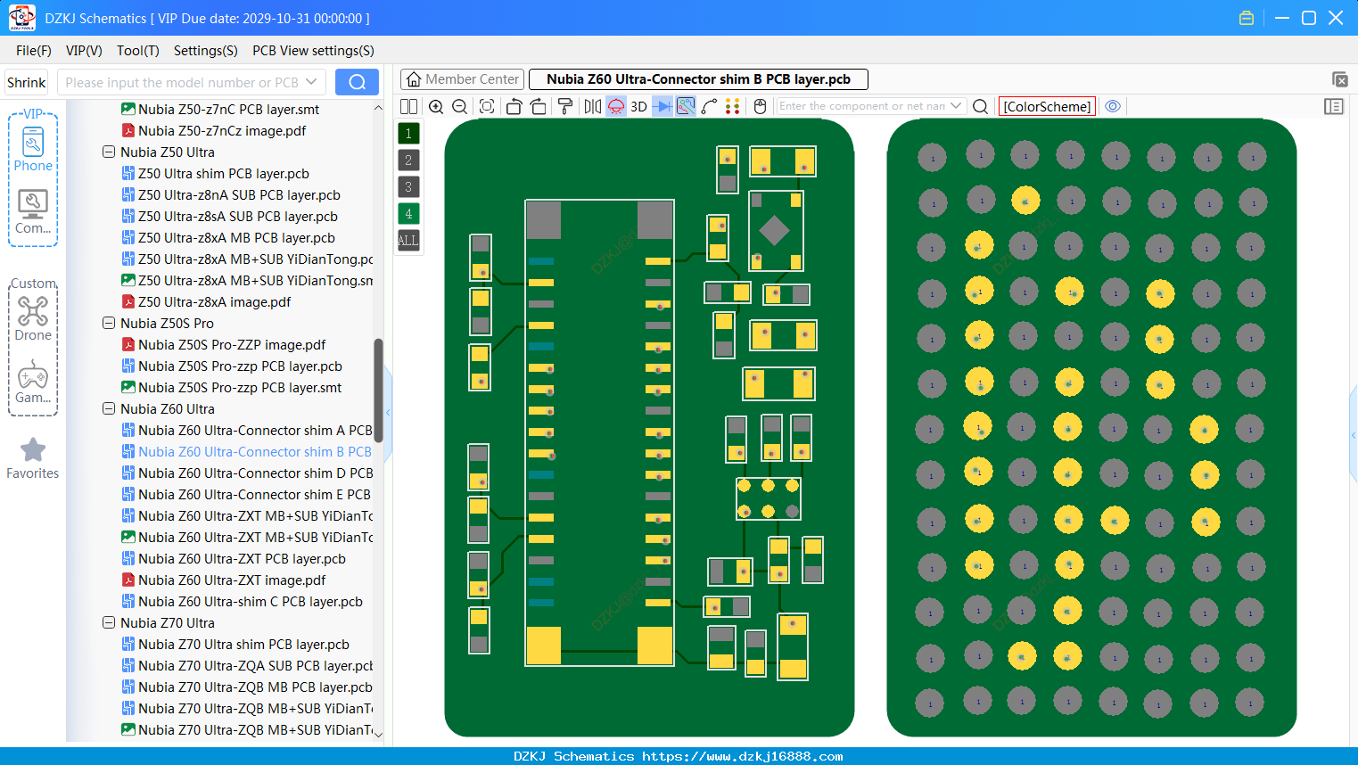 Nubia Z60 Ultra-Connector Shim B PCB Layer